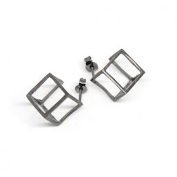 OHKO.114.B Ag925 kinitro κίνητρο εξαρτήματα κοσμημάτων ασημένια εξαρτήματα κοσμημάτων χονδρική λιανική σκουλαρίκια γεωμετρικά κύβος