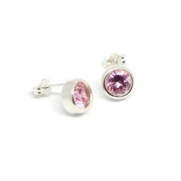 OH0506.PINK Ag925 kinitro κίνητρο εξαρτήματα κοσμημάτων ασημένια υλικά για κοσμήματα χονδρική λιανική σκουλαρίκια καρφωτά με ζιργκόν