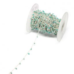 SP.ROS02.AMAZONITE kinitro κίνητρο εξαρτήματα κοσμημάτων ασημένια υλικά για κοσμήματα χονδρική λιανική ημιπολύτιμες ημιπολύτιμη amazonite αμαζονίτης ροζάριο