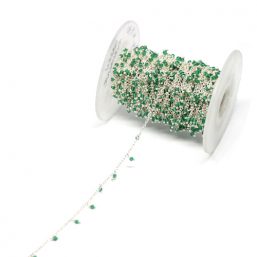 SP.ROS02.GREENTOURMALINE kinitro κίνητρο εξαρτήματα κοσμημάτων ασημένια υλικά για κοσμήματα χονδρική λιανική ημιπολύτιμες ημιπολύτιμη green toutmaline πράσινη τουρμαλίνη ροζάριο