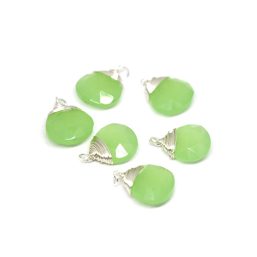 SP.MOTIF03.GREENCHALCEDONY.AG kinitro κίνητρο εξαρτήματα κοσμημάτων ασημένια υλικά για κοσμήματα χονδρική ιανική ημιπολύτιμες ημιπολύτιμη μοτίφ κρεμαστό με πολύτιμες μοτιφ κρεμαστο με πολυτιμες